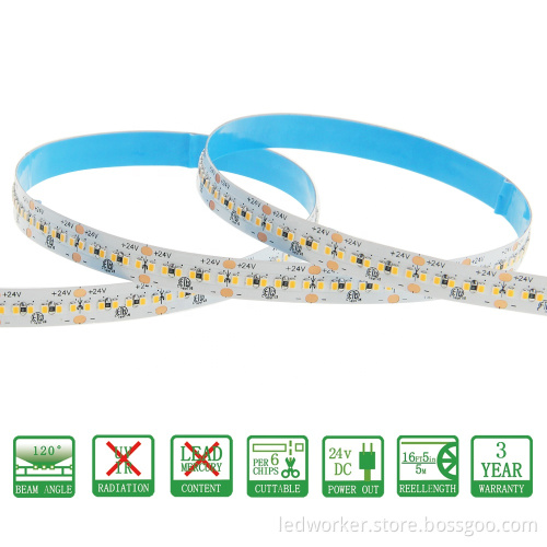 High Luminous Waterproof Heat Resistant SMD 2216 LED Strip Light - CRI90/95, 19W, 23V/24V, 2700K Flexible LED Strip Lights